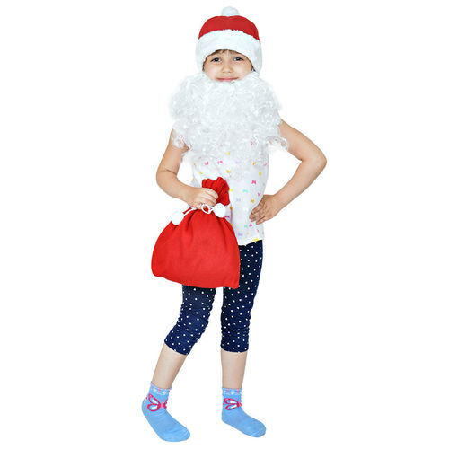 Костюм карнавальный Дед Мороз, в мешке, флис,  мешок 25*30 см,  вышивка