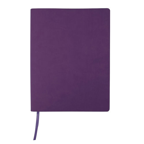 Бизнес-блокнот Biggy, B5 формат, фиолетовый, серый форзац, мягкая обложка, в клетку