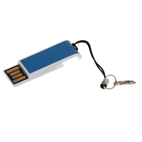 USB flash-карта Slider (8Гб),синяя,3,4х1,2х0,6см,металл, пластик