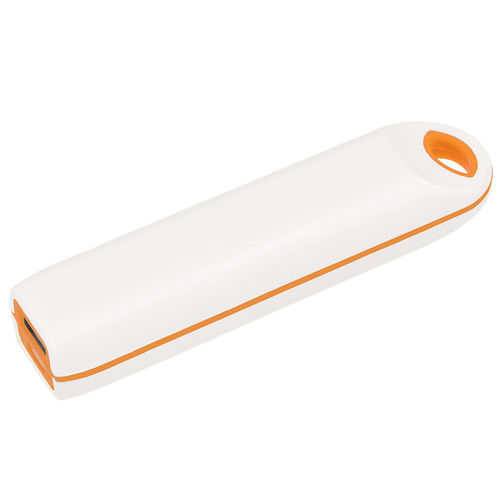 Универсальное зарядное устройство Timber (2000mAh),белый с оранжевым, 11х2,1х2,4 см,пластик