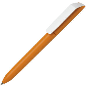 Ручка шариковая FLOW PURE,оранжевый корпус/белый клип, пластик
