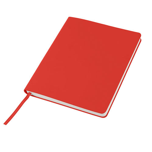 Бизнес-блокнот Cubi, 150*180 мм, красный, кремовый форзац, мягкая обложка, в линейку