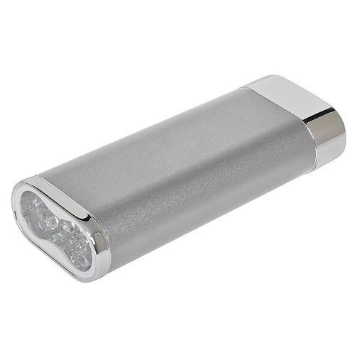Универсальное зарядное устройство Light (5200mAh) с фонариком,10,2х3,9х2,1см,металл