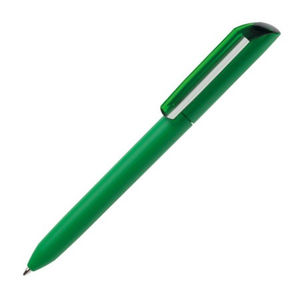 Ручка шариковая FLOW PURE,зеленый корпус/прозрачный клип, покрытие soft touch, пластик