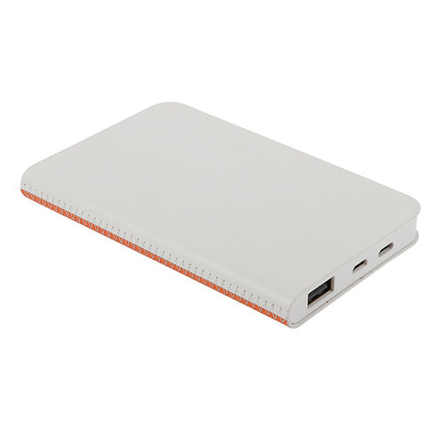 Универсальное зарядное устройство Franki (4000mAh),белый с оранжевым, 7,5х12,1х1,1см