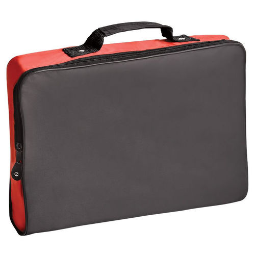Конференц-сумка Folder; черный с красным; 39,5х30х5 см; полиэстер; шелкография