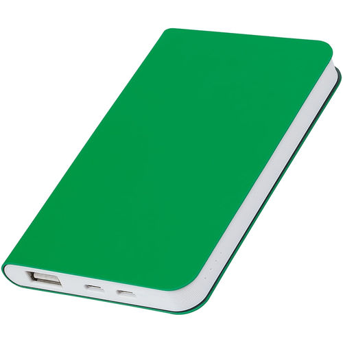 Универсальное зарядное устройство Silki (4000mAh),зеленый, 7,5х12,1х1,1см, искусственная кожа,плас