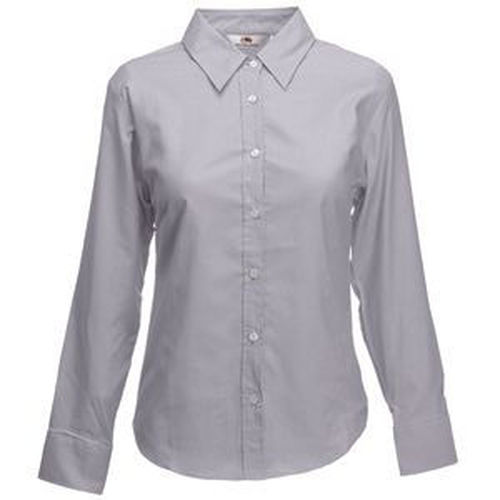 Рубашка Lady-Fit Long Sleeve Oxford Shirt, светло-серый_M, 70% х/б, 30% п/э, 135 г/м2