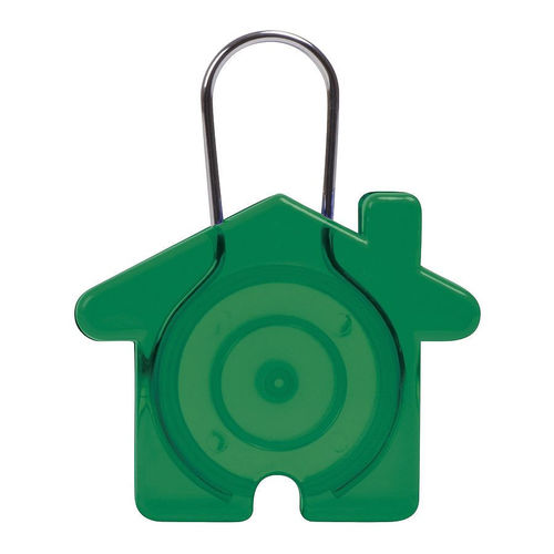 Брелок Дом, зеленый, 5,8х4,7х0,9см, пластик, металл