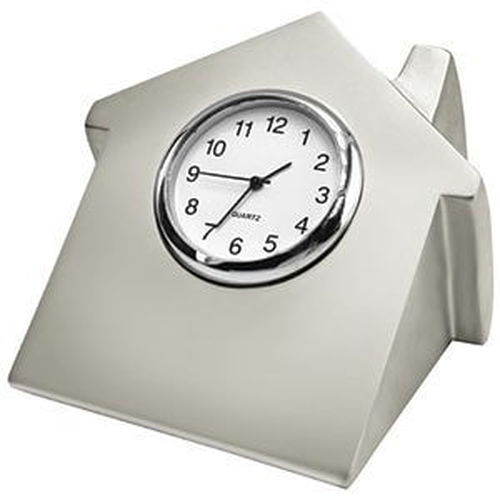 Часы Домик; 7х6,6х5,2 см; металл; лазерная гравировка