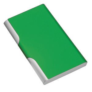 Визитница с брелоком; зеленый; 9,6х6,2 см; металл; лазерная гравировка, тампопечать