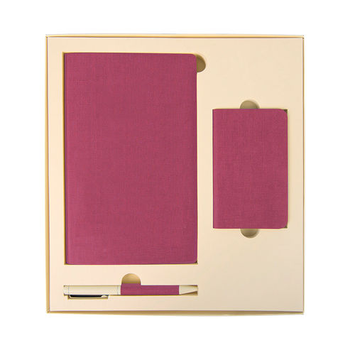 Набор подарочный PROVENCE; универсальное зарядное устройство(4000мАh), блокнот и ручка; розовый