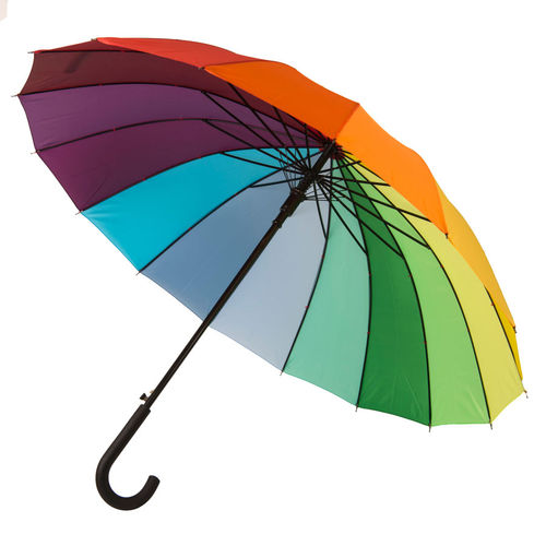 Зонт-трость Радуга (полуавтомат), D=110см, нейлон, пластик, шелкография