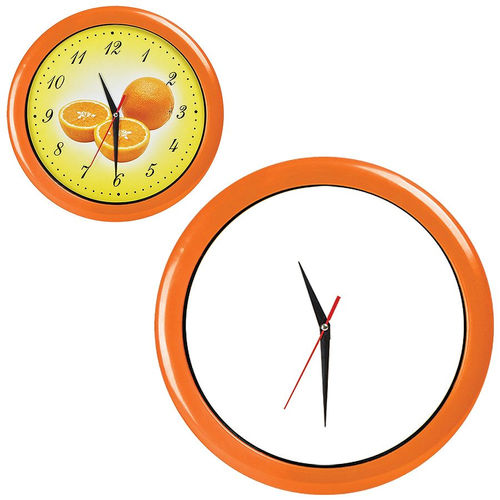 Часы настенные ПРОМО разборные ; оранжевый,  D28,5 см; пластик/стекло 