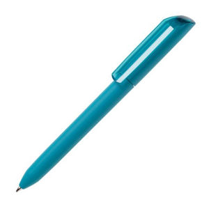 Ручка шариковая FLOW PURE,аквамарин корпус/прозрачный клип, покрытие soft touch, пластик