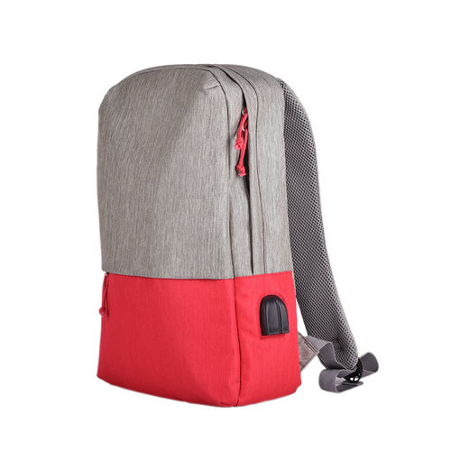 Рюкзак Beam, серый/красный, 44х30х10 см, ткань верха: 100% полиамид, подкладка: 100% полиэстер