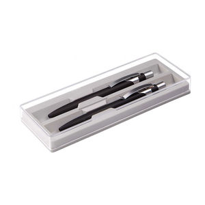 ALPHA SET, набор в футляре:ручка шариковая и карандаш механический, черный/серебристый, металл/пласт