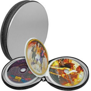 CD-холдер для 24 дисков; серебристый; D=15,3 см; H=2,7 см; металл; лазерная гравировка