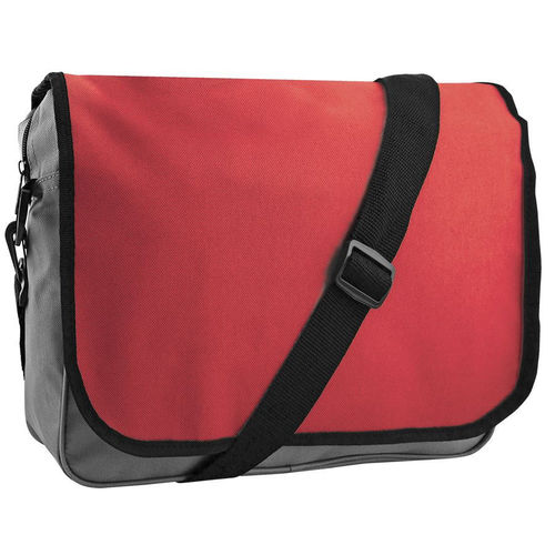 Конференц-сумка College; серый с красным; 38х30х9,5 см; полиэстер; шелкография