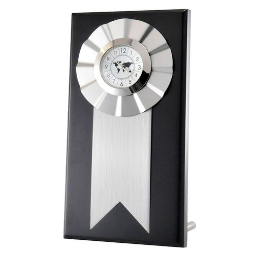 Часы наградные MEDAL;  22 см, металл, дерево; лазерная гравировка
