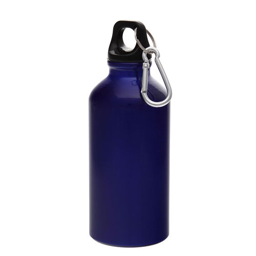 Бутылка для воды Mento, алюминиевая, с карабином, 400 мл., синий