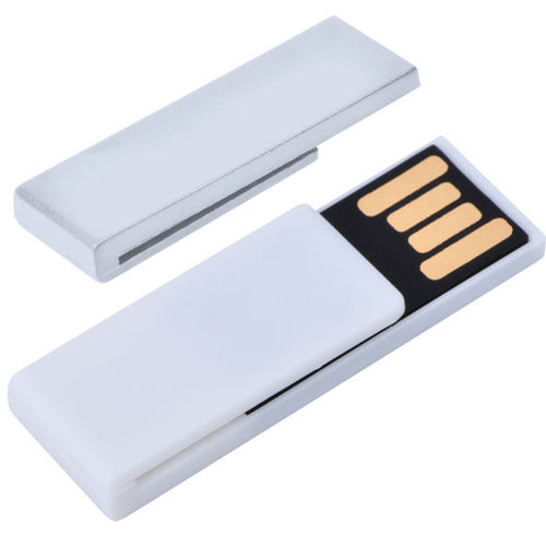 USB flash-карта Clip (8Гб),белая,3,8х1,2х0,5см,пластик