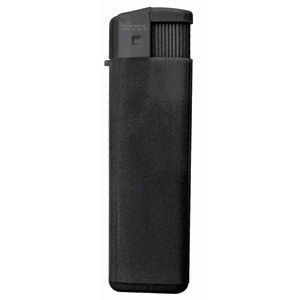 Зажигалка пьезо ISKRA, черная, 8,24х2,52х1,17 см, пластик/тампопечать