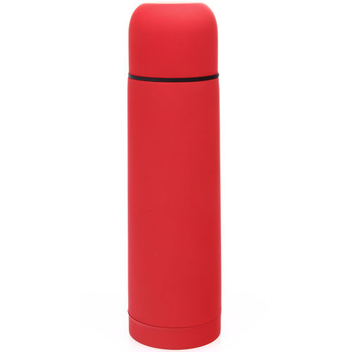 Термос вакуумный Flask,сталь с покрытием софт тач, красный, 500 мл.