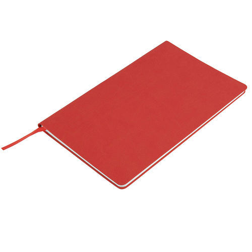 Бизнес-блокнот Audrey, 130х210 мм, красный, кремовая бумага, гибкая обложка, в линейку