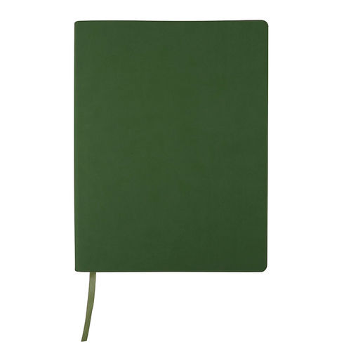 Бизнес-блокнот Biggy, B5 формат, зеленый, серый форзац, мягкая обложка, в клетку
