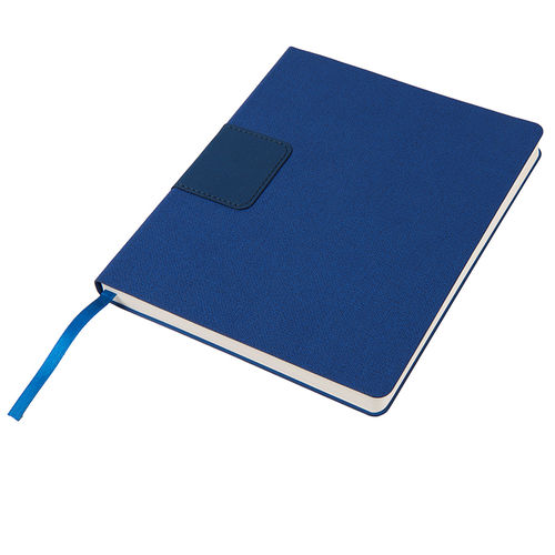Бизнес-блокнот Tweedi, 150х180 мм, синий, кремовая бумага, гибкая обложка, в линейку