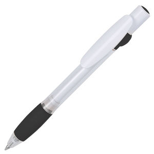 ALLEGRA SWING, ручка шариковая, черный/белый, прозрачный корпус, белый барабанчик, пластик