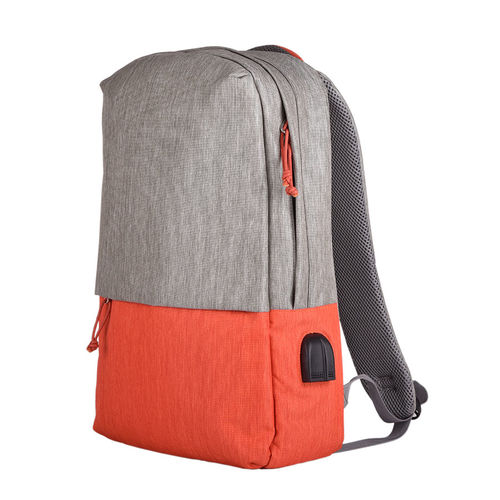 Рюкзак Beam, серый/оранжевый, 44х30х10 см, ткань верха: 100% полиамид, подкладка: 100% полиэстер