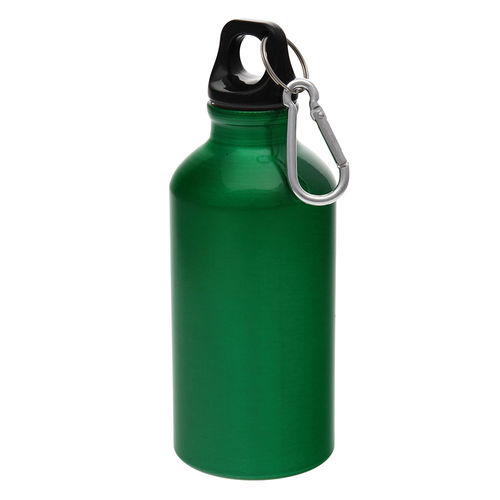 Бутылка для воды Mento, алюминиевая, с карабином, 400 мл., зеленый