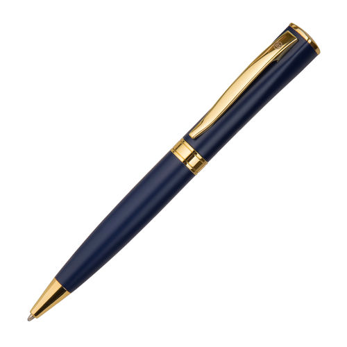 WIZARD GOLD, ручка шариковая, темно-синий/золотистый, металл