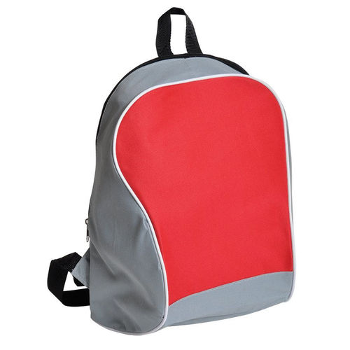 Промо-рюкзак Fun; серый с красным; 30х38х14 см; полиэстер; шелкография