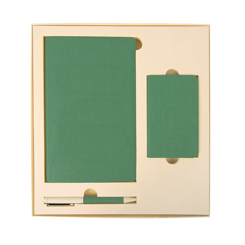 Набор подарочный PROVENCE; универсальное зарядное устройство(4000мАh), блокнот и ручка; зеленый