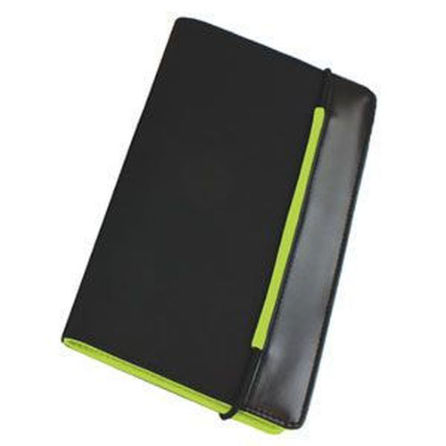 Визитница New Style на резинке  (60 визиток), черный с зеленым; 19,8х12х2 см; нейлон;