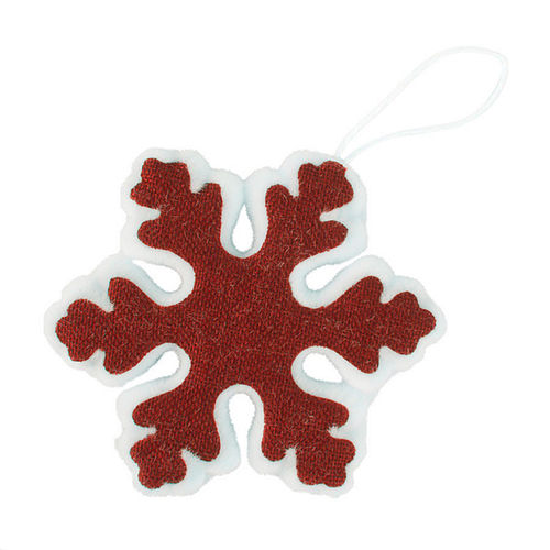 Украшение новогоднее Snowflake, 15cм, пластик, ткань, красный