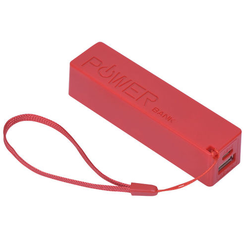 Универсальное зарядное устройство Keox (2000mAh), красный, 9,7х2,6х2,3 см,пластик