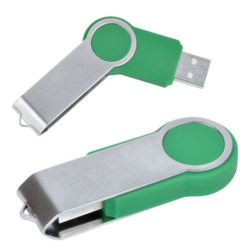 USB flash-карта Swing (8Гб),зеленая,6х2,3х1см,металл,пластик