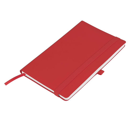 Бизнес-блокнот Gracy, 130х210 мм, красный, кремовая бумага, гибкая обложка, в линейку, на резинке