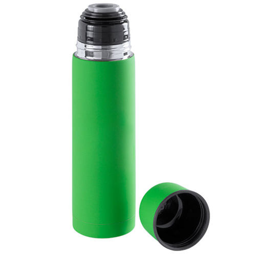 Термос вакуумный Flask,сталь с покрытием софт тач, зеленый, 500 мл.