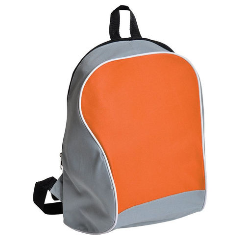 Промо-рюкзак Fun; серый с оранжевым; 30х38х14 см; полиэстер; шелкография