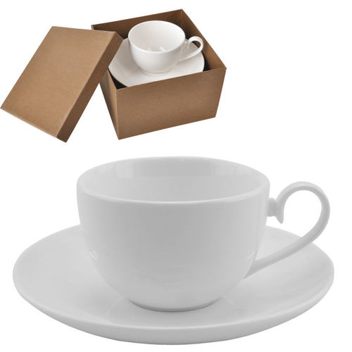 Чайная пара Классика в подарочной упаковке; 16,5х16,5х11см,190мл; фарфор; деколь
