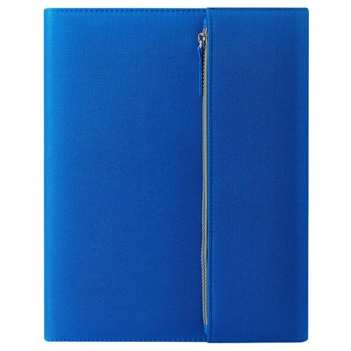 Папка А4  PATRIX  с блокнотом и карманом  на молнии, синяя, полиэстер 600D