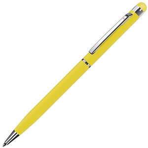 TOUCHWRITER, ручка шариковая со стилусом для сенсорных экранов, желтый/хром, металл  
