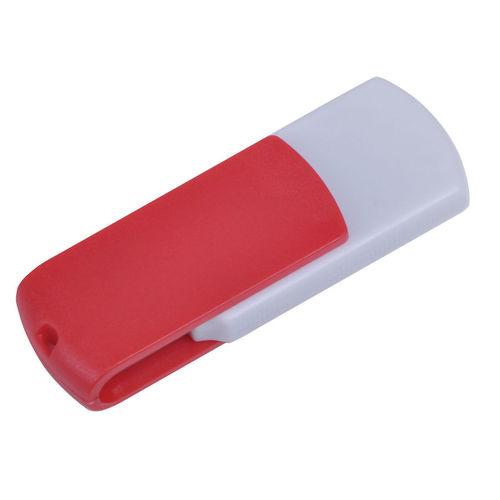 USB flash-карта Easy (8Гб),белая с красным, 5,7х1,9х1см,пластик