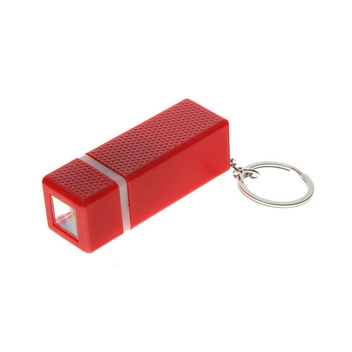 Брелок с фонариком; красный, 2х6х2см, пластик