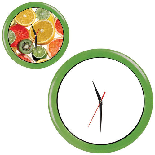 Часы настенные ПРОМО разборные ; зеленый яркий,  D28,5 см; пластик/стекло 
